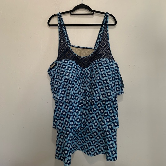 Catherine’s Tiered Tankini Top Size 32W New - Picture 7 of 7